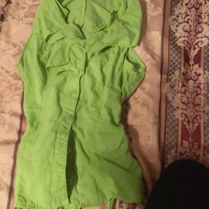 A tanktop/button up/tie it in the back